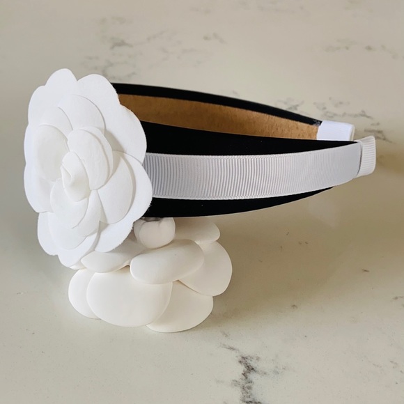 White Camellia Handcrafted Headband - Picture 5 of 7